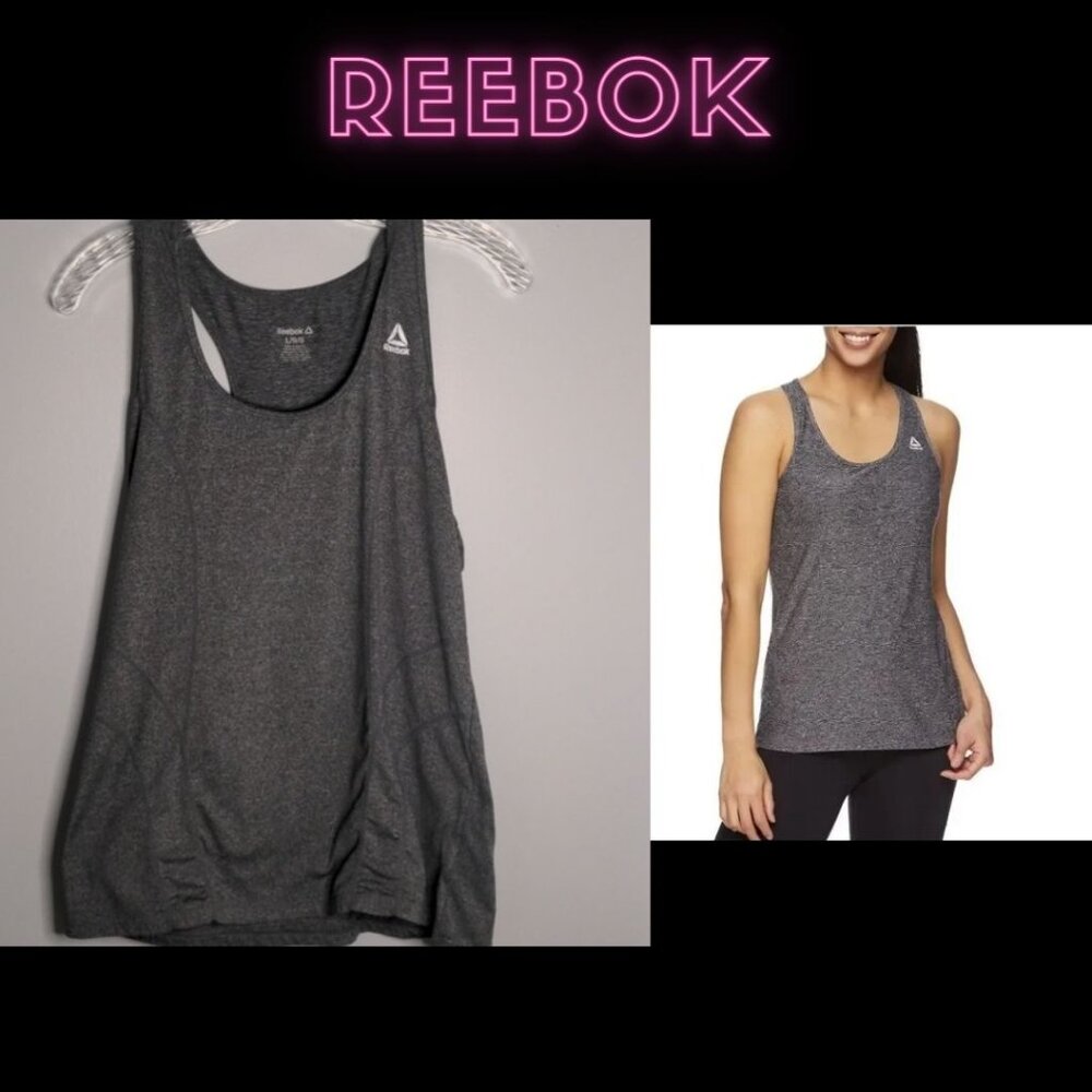 EUC✨ REEBOK "Dri Fit" large gray racer back workout yoga tank